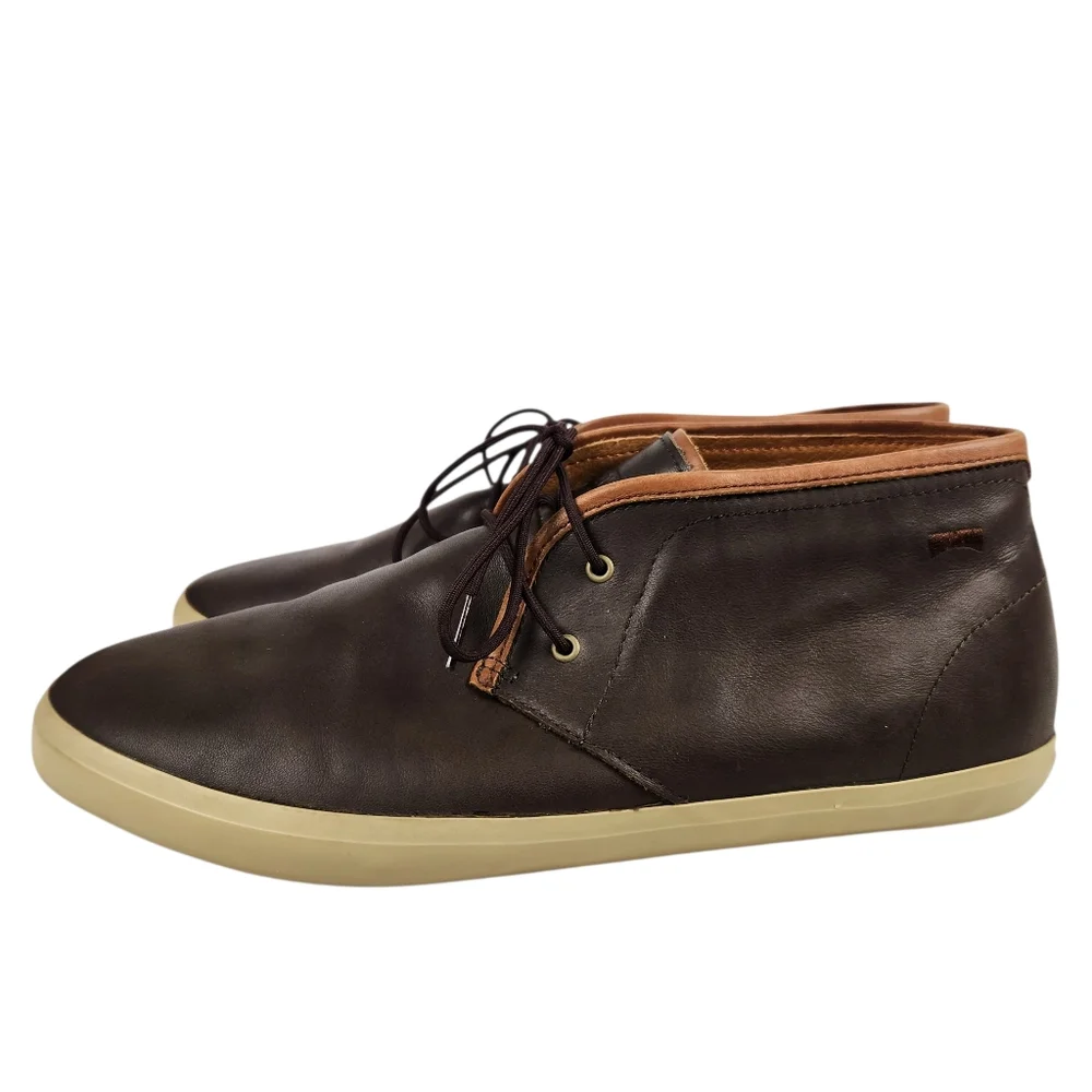 Camper Motel Brown Leather Mid Lace Up Chukka Boots Mens Size 44 Size 10.5